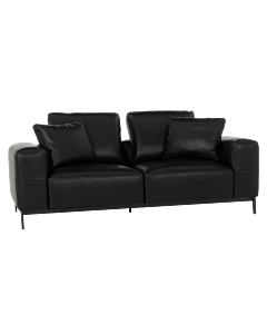 Кожен диван - двойка HALS LUX - черен (3551227)