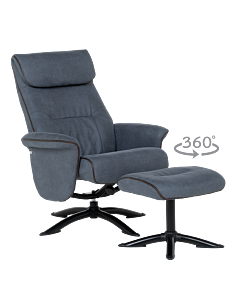 Кресло с табуретка EMA - синьо (3532929_4)