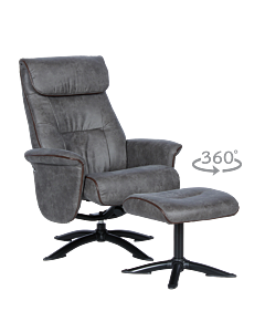 Кресло с табуретка EMA - сиво (3532929_1)