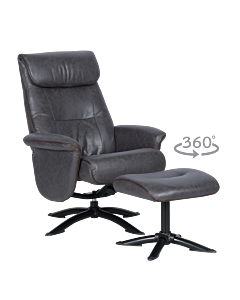 Кресло с табуретка EMA - тъмносиво (3532929_3)