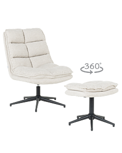 Кресло с табуретка JANET - крем (3532925)