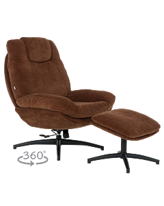 Кресло с табуретка PORTO - кафяво (3532932)