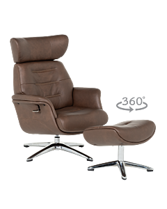 Кресло с табуретка TEDY - кафяво (3532944)