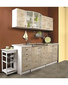 Кухня ALINA 2.00м тъмен мрамор/плот карара