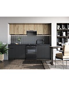 Кухня EMMA 2.40 карбон/дъб артисан/черно