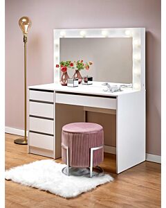 Тоалетка HOLLYWOOD XL с огледало и осветление, бяло  (100.008.0036)