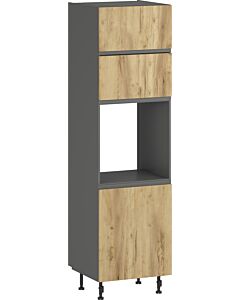 Кухненски шкаф LUSIL ШД-60/219 ЗА ФУРНА графит/златен дъб крафт  (005.002.0047)