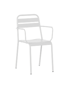 Метален градински стол ZAMFARA - бял (3535139)