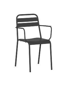 Метален градински стол ZAMFARA - черен (3535140)