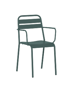 Метален градински стол ZAMFARA - тъмнозелен (3535143)