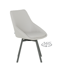 Трапезен стол WIGAN 2 силиконова кожа - светлосив 65 (3532138)