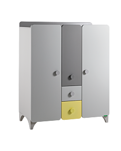 Трикрилен детски гардероб MINIA 124x46x142 см (3575266)