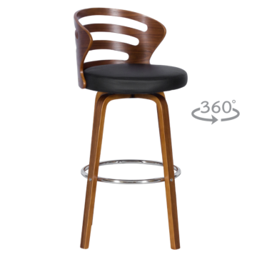 Бар стол Carmen 4041 - орех - черен (3521130)