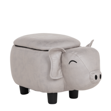 Детска табуретка с ракла - сиво прасе (3530960)