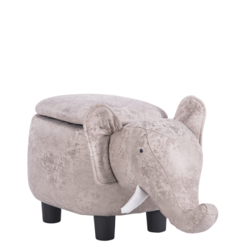 Детска табуретка с ракла - сив слон (3530951)
