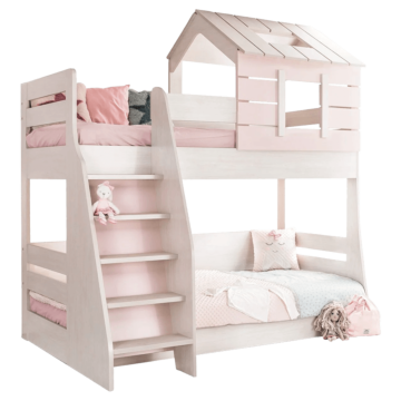 Двуетажно детско легло PINK HOUSE - ляво (3575082)