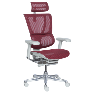 Ергономичен стол ERGOHUMAN IOO ELITE 2 - сива рамка - червен (3520671)