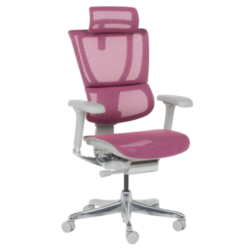 Ергономичен стол ERGOHUMAN IOO ELITE 2 - сива рамка - розов (3520673)
