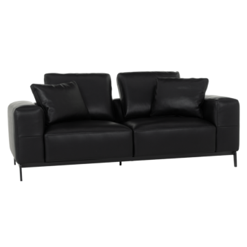 Кожен диван - двойка HALS LUX - черен (3551227)