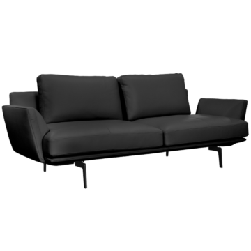 Кожен диван - тройка GRAM LUX - черен (3551215)