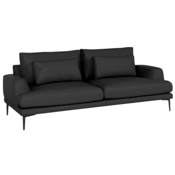 Кожен диван - тройка GRASTEN LUX  - черен (3551225)