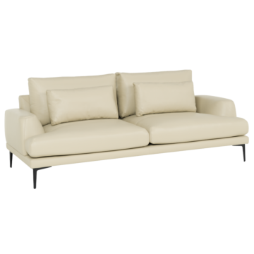Кожен диван - тройка GRASTEN LUX - крем (3551226)