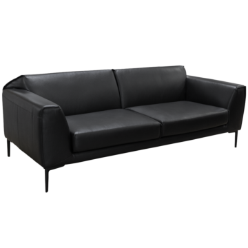 Кожен диван - тройка RONDE LUX - черен (3551214)