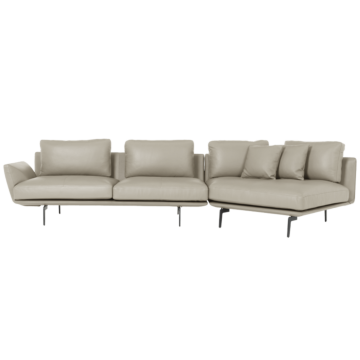 Кожен ъглов диван GRAM LUX - бежов (3551218_1)