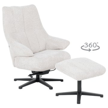 Кресло с табуретка ALFENA - крем (3532967)