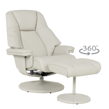 Кресло с табуретка ANA - светлосиво (3532947)