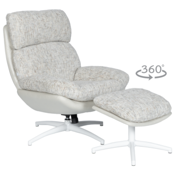 Кресло с табуретка VALONGO - крем (3532960)