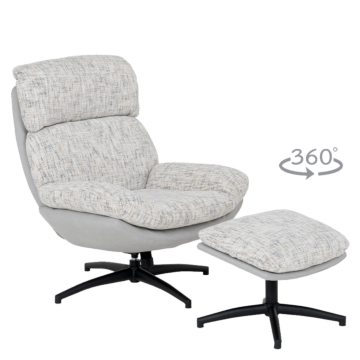 Кресло с табуретка ELVAS - крем (3532963)