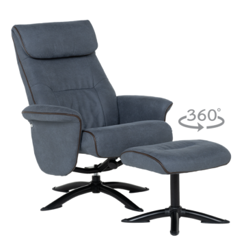 Кресло с табуретка EMA - синьо (3532929_4)