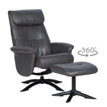 Кресло с табуретка EMA - тъмносиво (3532929_3)