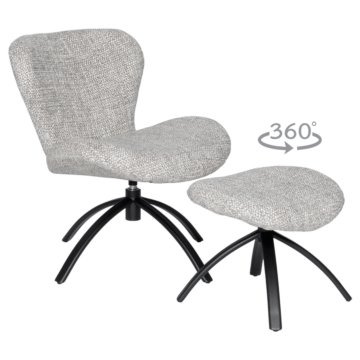 Кресло с табуретка HAMS - сиво (3532980)