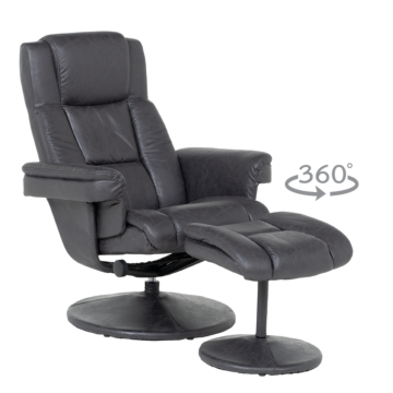 Кресло с табуретка JACKY - тъмносив (3532945)