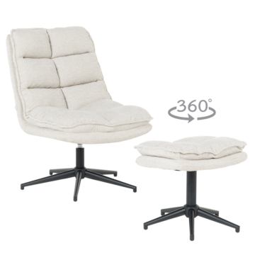 Кресло с табуретка JANET - крем (3532925)