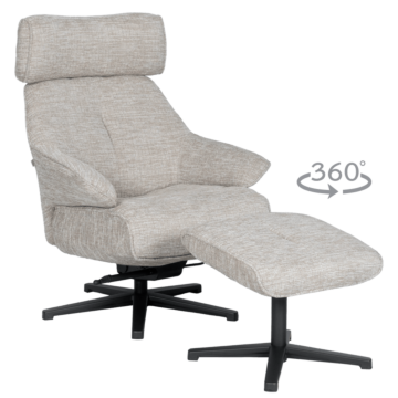 Кресло с табуретка OVAR - бежово (3532965)