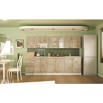 Кухня ALINA 2.60м тъмен мрамор/плот карара