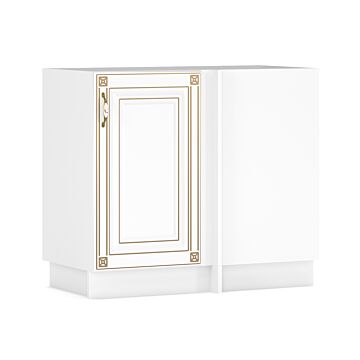 Кухненски шкаф IMPERIA 105 ъглов НИЗ 1ДВ бяло/златна патина  (089.001.0145)
