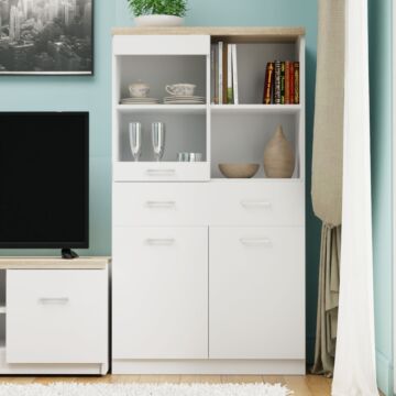 Витрина TOP MIX WIT 2D1W1S_80 бяло/дъб сонома  (092.093.0010)