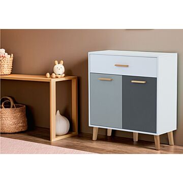 Скрин TIMMY 2D1S бяло/св.сиво-графит/натурално  (092.090.0110)