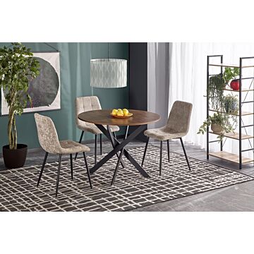 Трапезна маса EDGAR кръгла, орех/черно  (100.001.0218)