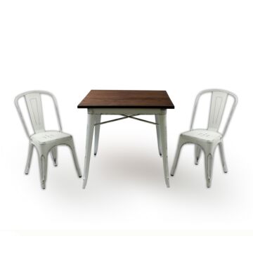 Трапезна маса KUBO wood орех/антично бяло  (100.001.0105)