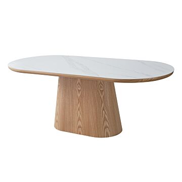 Трапезна маса LARY бял мрамор/натурален дъб  (100.001.0225)
