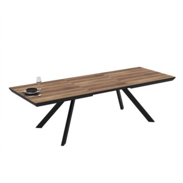 Трапезна маса CORIN  разтегателна, орех/черно  (070.003.0009)