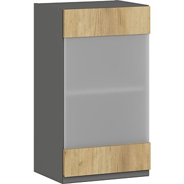 Кухненски шкаф LUSIL B-40/72 ВИТРИНА графит/златен дъб крафт  (005.002.0014)