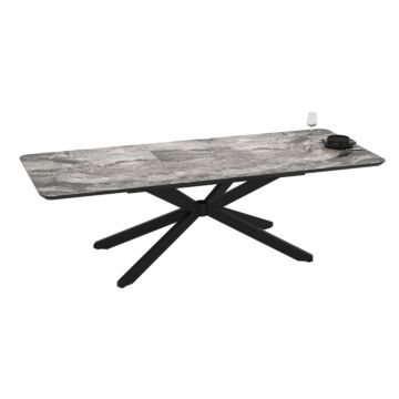 Трапезна маса MONA разтегателна черен мрамор/черно  (070.003.0036)