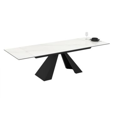 Трапезна маса MONZA разтегателна бял мрамор/черно  (070.003.0033)