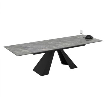 Трапезна маса MONZA разтегателна сив мрамор/черно  (070.003.0034)